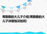 蒋勤勤的大儿子介绍(蒋勤勤的大儿子详细情况如何)