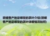 碧螺春产地是哪里的茶叶介绍(碧螺春产地是哪里的茶叶详细情况如何)