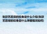 张歆艺后背的纹身是什么介绍(张歆艺后背的纹身是什么详细情况如何)