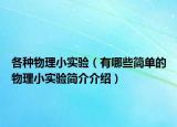 各种物理小实验（有哪些简单的物理小实验简介介绍）