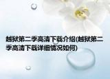 越狱第二季高清下载介绍(越狱第二季高清下载详细情况如何)