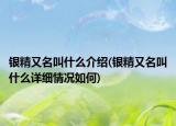 银精又名叫什么介绍(银精又名叫什么详细情况如何)
