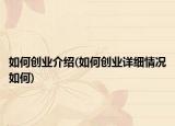 如何创业介绍(如何创业详细情况如何)