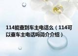 114能查到车主电话么（114可以查车主电话吗简介介绍）