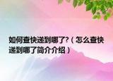 如何查快递到哪了?（怎么查快递到哪了简介介绍）