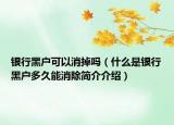 银行黑户可以消掉吗（什么是银行黑户多久能消除简介介绍）