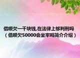 借呗欠一千块钱,在法律上够判刑吗（借呗欠50000会坐牢吗简介介绍）