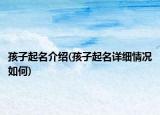 孩子起名介绍(孩子起名详细情况如何)