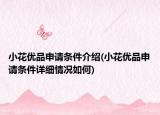 小花优品申请条件介绍(小花优品申请条件详细情况如何)