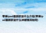 苹果ipad最新款是什么介绍(苹果ipad最新款是什么详细情况如何)