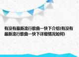 有没有最新流行歌曲一快下介绍(有没有最新流行歌曲一快下详细情况如何)