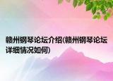 赣州钢琴论坛介绍(赣州钢琴论坛详细情况如何)