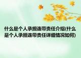 什么是个人承担连带责任介绍(什么是个人承担连带责任详细情况如何)