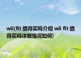 wii(fit 值得买吗介绍 wii fit 值得买吗详细情况如何)