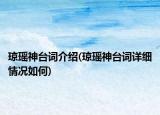 琼瑶神台词介绍(琼瑶神台词详细情况如何)