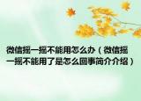 微信摇一摇不能用怎么办（微信摇一摇不能用了是怎么回事简介介绍）