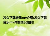 怎么下载音乐mv介绍(怎么下载音乐mv详细情况如何)
