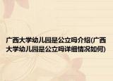 广西大学幼儿园是公立吗介绍(广西大学幼儿园是公立吗详细情况如何)