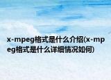 x-mpeg格式是什么介绍(x-mpeg格式是什么详细情况如何)