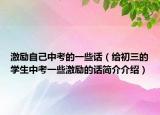 激励自己中考的一些话（给初三的学生中考一些激励的话简介介绍）