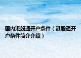 国内港股通开户条件（港股通开户条件简介介绍）
