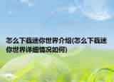 怎么下载迷你世界介绍(怎么下载迷你世界详细情况如何)