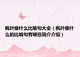 枫叶像什么比喻句大全（枫叶像什么的比喻句有哪些简介介绍）