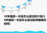 19岁最后一天是怎么度过的介绍(19岁最后一天是怎么度过的详细情况如何)