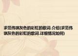 求范伟琪灰色的彩虹的歌词.介绍(求范伟琪灰色的彩虹的歌词.详细情况如何)