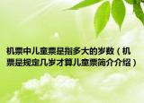 机票中儿童票是指多大的岁数（机票是规定几岁才算儿童票简介介绍）