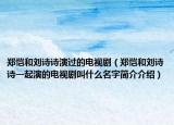 郑恺和刘诗诗演过的电视剧（郑恺和刘诗诗一起演的电视剧叫什么名字简介介绍）