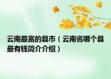云南最富的县市（云南省哪个县最有钱简介介绍）