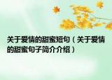 关于爱情的甜蜜短句（关于爱情的甜蜜句子简介介绍）