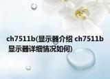 ch7511b(显示器介绍 ch7511b 显示器详细情况如何)