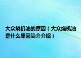 大众烧机油的原因（大众烧机油是什么原因简介介绍）