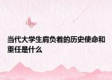 当代大学生肩负着的历史使命和重任是什么
