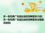 求一些经典广告语比如快到碗里来介绍(求一些经典广告语比如快到碗里来详细情况如何)