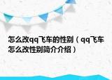 怎么改qq飞车的性别（qq飞车怎么改性别简介介绍）