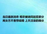 当日最新消息 相亲被迫同居后要分离女方不舍想结婚 上天注定的缘分