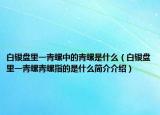 白银盘里一青螺中的青螺是什么（白银盘里一青螺青螺指的是什么简介介绍）
