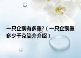一只企鹅有多重?（一只企鹅重多少千克简介介绍）