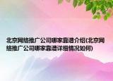 北京网络推广公司哪家靠谱介绍(北京网络推广公司哪家靠谱详细情况如何)