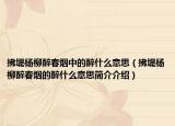 拂堤杨柳醉春烟中的醉什么意思（拂堤杨柳醉春烟的醉什么意思简介介绍）