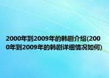 2000年到2009年的韩剧介绍(2000年到2009年的韩剧详细情况如何)