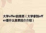 大学offer的意思（大学拿到offer是什么意思简介介绍）