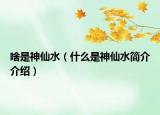 啥是神仙水（什么是神仙水简介介绍）
