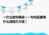 一什么短句填词（一句句后面填什么词简介介绍）