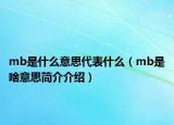 mb是什么意思代表什么（mb是啥意思简介介绍）