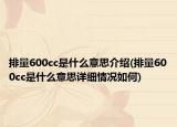 排量600cc是什么意思介绍(排量600cc是什么意思详细情况如何)