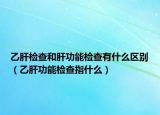 乙肝检查和肝功能检查有什么区别（乙肝功能检查指什么）